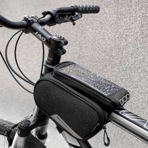 Borseta pentru Accesorii Bicicleta, Wozinsky, Suport telefon, Prindere Cadru, 6.5 inch, Negru - Img 3