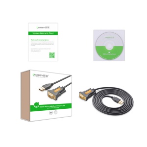 Cablu Adaptor USB 2.0 (T) la DB9 RS-232 Serial (T), Ugreen CR104, Negru - Img 3