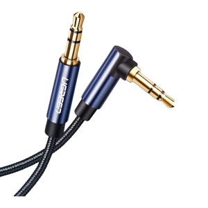 Cablu Audio Auxiliar, Jack 3.5mm (T) la Jack 3.5mm (T) la 90 Grade, Ugreen AV112, Albastru - Img 2