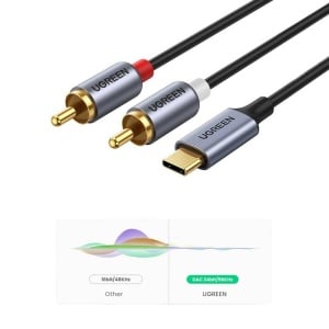 Cablu Audio, Ugreen CM451, USB-C la 2 x RCA, Stereo, 1.5m, Negru - Img 4