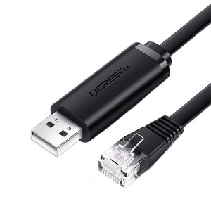 Cablu Consola USB 2.0 (T) la RJ45 Serial (T) LAN, Ugreen CM204, Negru