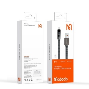 Cablu de Date USB-A Tata la USB-C Tata, McDodo 4980, 6A, Display LED, Fast Charging, Flat, 1.2m, Negru - Img 6
