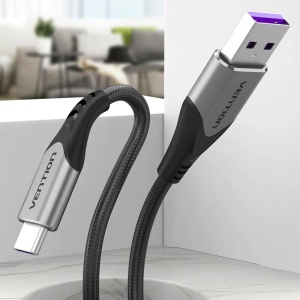 Cablu de Date Vention, USB la USB Type-C, 5A, 480 Mbps, 0.5/1/1.5/2m, Negru - Img 4