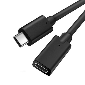 Cablu Extender USB-C 3.2 Gen1 5Gbps Tata - Mama, Incarcare PD 60W, Basekit KU31MF, Ecranat, Negru, 0.5/1/2/3 m - Img 2