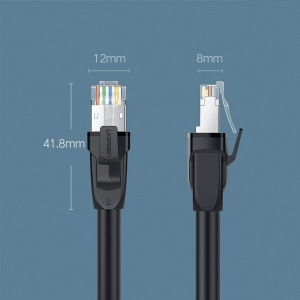 Cablu Retea Ethernet RJ45 CAT8 25 Gbps, Ugreen Pure Copper 24 AWG, Negru, 10/15/20 m - Img 5