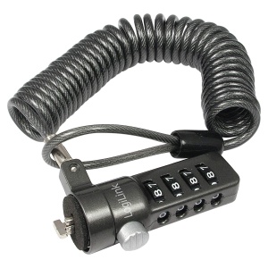 CABLU securitate LOGILINK pt. notebook, slot standard, cifru cu patru discuri, 1.8m, cablu otel, spiralat, "NBS004"