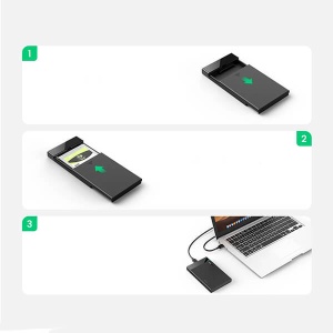 Carcasa rack Premium Ugreen 30848 pentru HDD/SSD extern 2.5 inch SATA cu cablu USB 3.2 la Micro USB SuperSpeed, Negru - Img 5