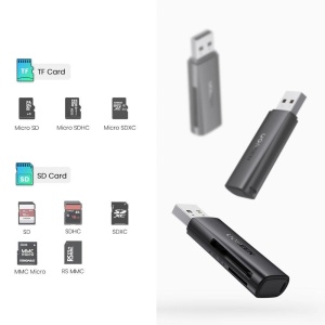 Card Reader 2 in 1 Ugreen CM264, USB 3.0 la SD si Micro SD, 5 Gbps, Negru - Img 5