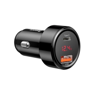 Incarcator Auto Circular, Baseus, USB Type-C, USB Type-A, QC4.0/QC3.0, 45W, 6A, Negru - Img 4