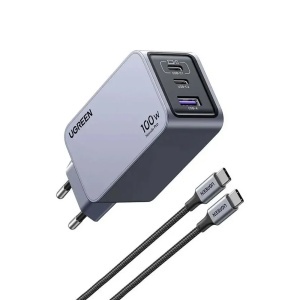 Incarcator Retea 100W, Ugreen Nexode Pro X757, GaN Fast Charge, 2x USB-C, 1x USB-A, PD3.0,QC4.0+, Cablu USB-C - Img 3