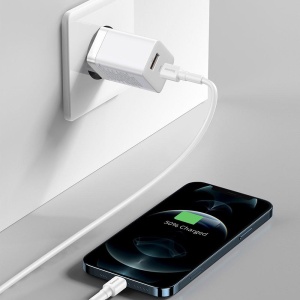 Incarcator Retea, Baseus Super Si Pro, 1x USB-A, 1x USB-C, PD 3.0, QC 3.0, 30W, Alb - Img 5