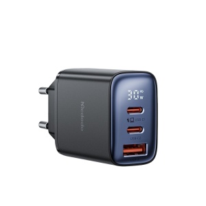Incarcator Retea, McDodo 2180, 2x USB-C, 1x USB-A, Fast Charge, Display Digital, 30W, Negru - Img 2