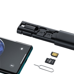 Kit Accesorii 6 in 1, McDodo 1720, Cablu USB-C 0.3m, PD 60W cu Adaptoare si Cutie Depozitare, Slot Card, Cheita SIM, Negru - Img 4