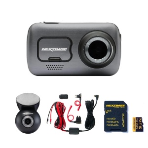 Set Camera Auto DVR, NextBase 622GW, Camera Fata, Camera Spate, Kit Alimentare Continua, Card MicroSD 64GB, Negru