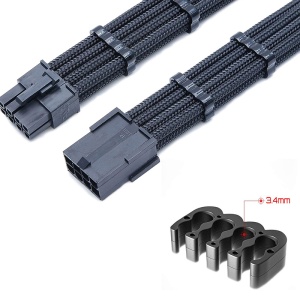 Set Organizatoare Cabluri Sleeve, Basekit, 4 x 24 Pini, 12 x 8 Pini, 8 x 6 Pini, Black - Img 5