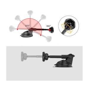 Suport Auto cu Ventuza Yesido C41, Fixare Telefon pe Parbriz sau Bord, Ajustare Unghi, Negru - Img 7