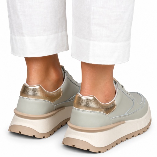 Pantofi Casual DAMA din PIELE Naturala cu model pe talpa LF1524 BARILLA - Img 3