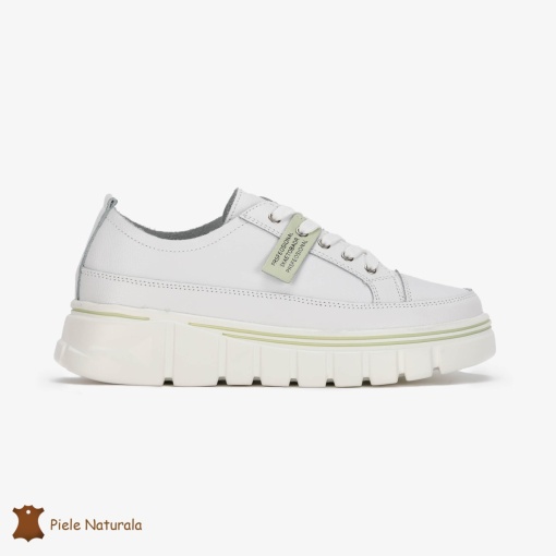 Pantofi Casual de dama din Piele naturala Interior confortabil LF0488 Alb - Img 2