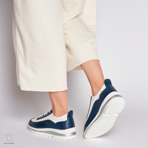Pantofi casual de dama din piele naturala LF0002 ALBCUNAVY - Img 3