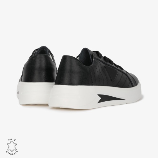 Pantofi Casual de dama din Piele naturala LF0523 NEGRU - Img 3