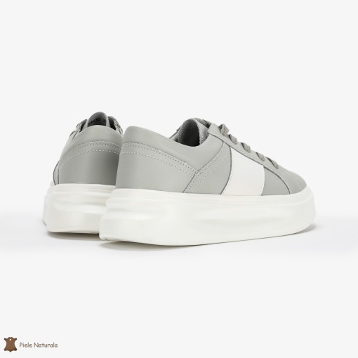 Pantofi Casual de dama din Piele naturala respirabili și ușori LF0490 Gri - Img 3