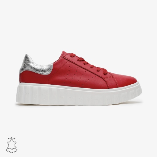 Pantofi Casual din Piele Naturala LF0680 ROSU - Img 2