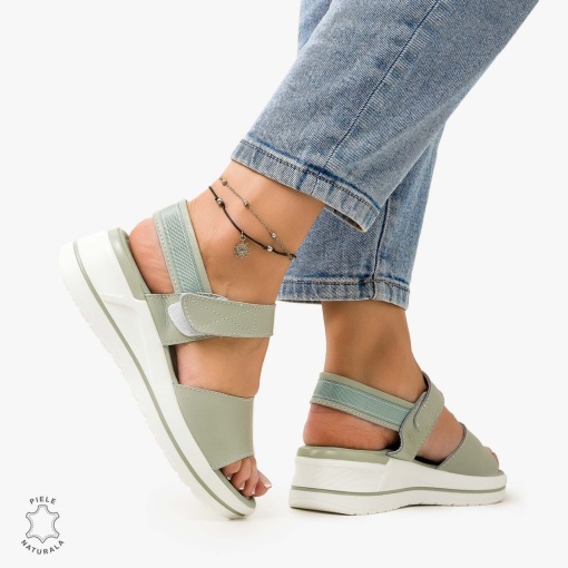 SANDALE Dama Piele Naturala CU BARETA LF1098 Culoare: BARILLA - Img 3