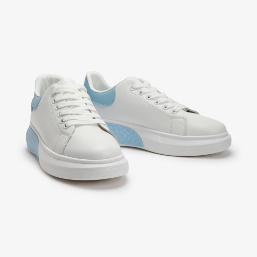 SNEAKERS Dama din Piele Ecologica LF0129 Alb cu Albastru - Img 3