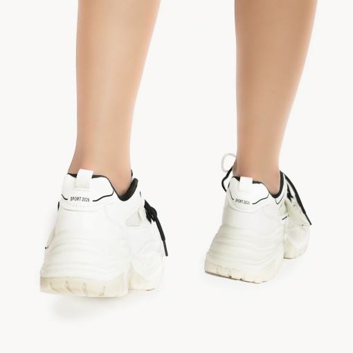 SNEAKERS DAMA din PIELE ECOLOGICA SI PANZA CU DUBLU SIRET LF0838 - Img 3
