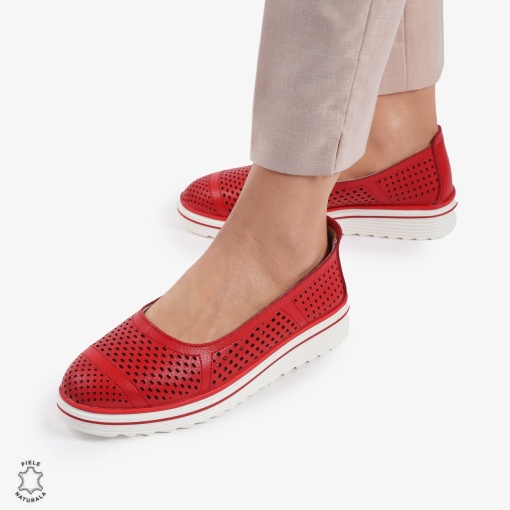 Balerini Dama Piele naturală LF0105 ROSU - Img 2
