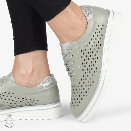 Pantofi Casual dama din piele naturala Perforati LF0782 BARILLA - Img 2