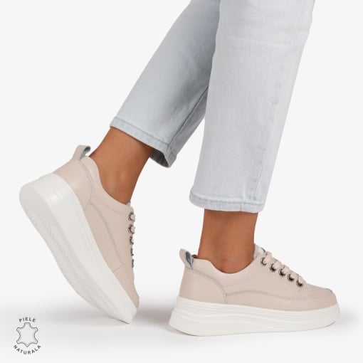 Pantofi casual dama piele naturala LF0869 ROZ - Img 3