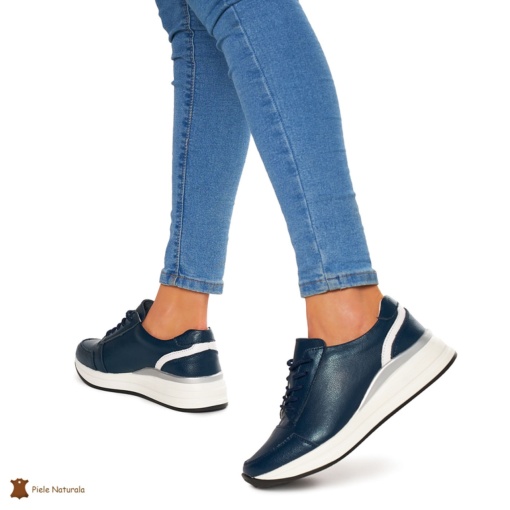 Pantofi casual de dama din piele naturala cu talpa plata LF0019 - Img 3
