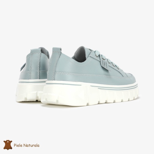Pantofi Casual de dama din Piele naturala Interior confortabil LF0488 Albastru - Img 3
