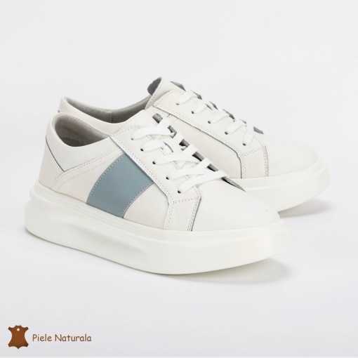 Pantofi Casual de dama din Piele naturala respirabili și ușori LF0490 Albastru - Img 2