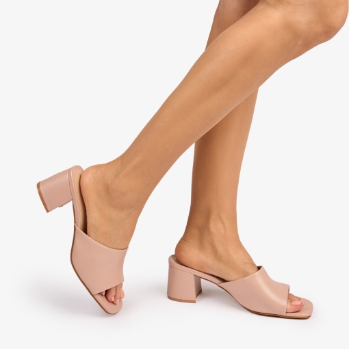 Pantofi eleganti dama din Piele ECOLOGICA Model Simplu LF1088 CULOARE: Nude - Img 2