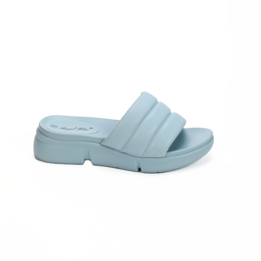 Papuci dama din Piele Ecologica albastri LF0212 - Img 2