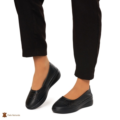Balerini Dama Piele Naturala Slip-on LF0076 NEGRU - Img 2