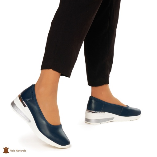 Balerini Dama Piele Naturala slip-on LF0082 NAVY - Img 2