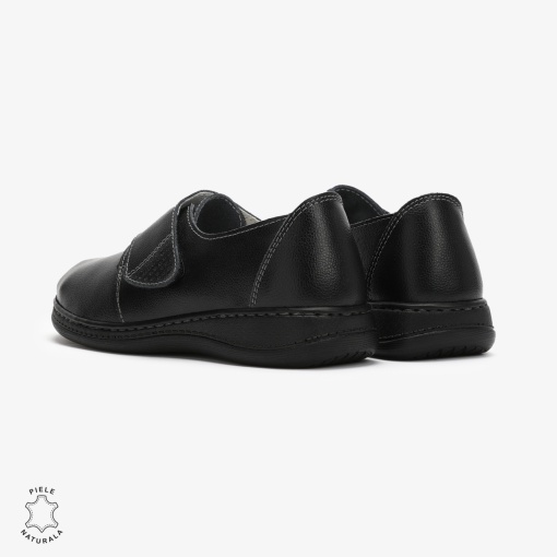 Mocasini dama din Piele naturală LF0017 Negru - Img 3