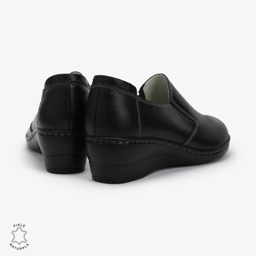 Mocasini Dama din Piele naturală LF0118 Negru - Img 3