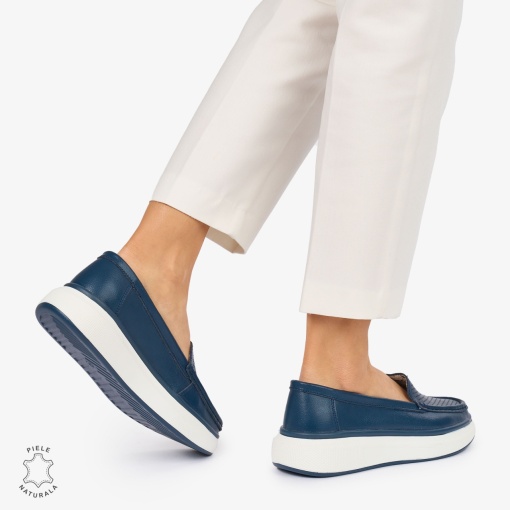 MOCASINI dama din Piele Naturala LF1057 CULOARE: BLEUMARIN - Img 3