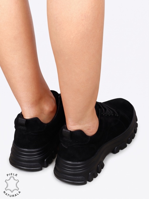 Pantofi casual confortabili din piele naturală LF1818 NEGRU - Img 3