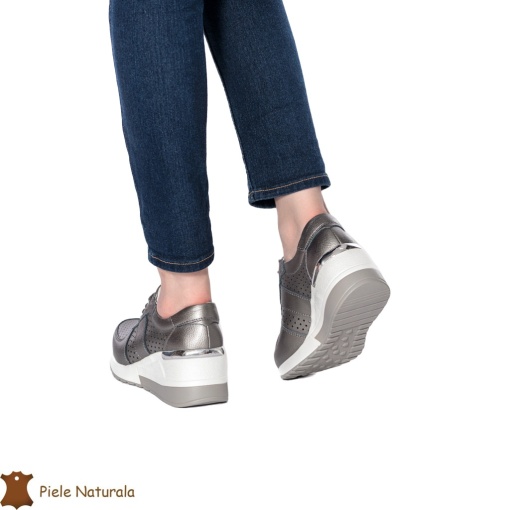 Pantofi Casual Dama din Piele naturală LF0116 PEWTER - Img 2