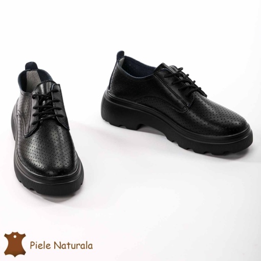 Pantofi Casual Dama Piele naturală LF0207 NEGRU - Img 3