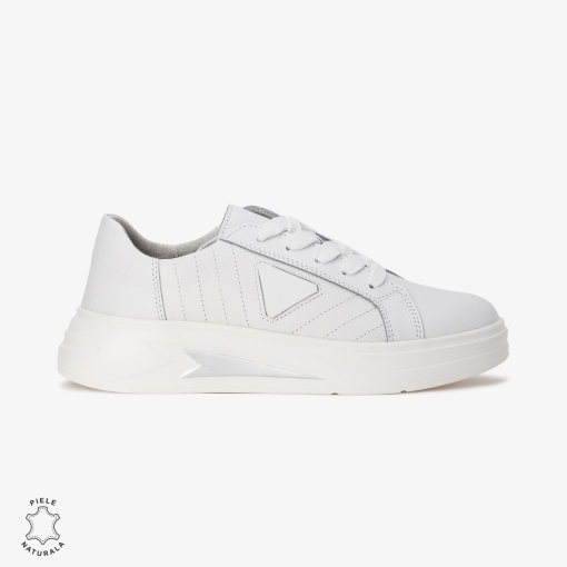 Pantofi Casual de dama din Piele naturala LF0523 ALB - Img 3