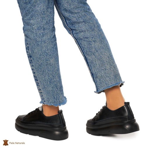 Pantofi DAMA DIN PIELE NATURALA LF0972 CULOARE : NEGRU - Img 3