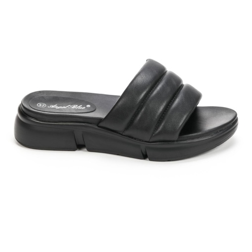 Papuci dama din Piele Ecologica negre LF0212 - Img 2