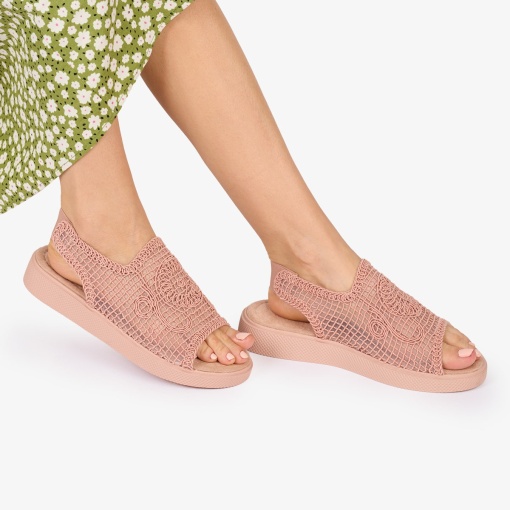 SANDALE dama DIN TEXTIL CU MODEL LF1017 Culoare: ROZ - Img 3
