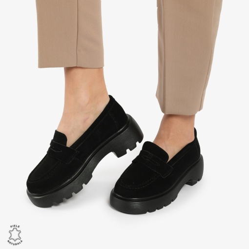 Mocasini dama din Piele naturală INTOARSA LF1321 - Img 2